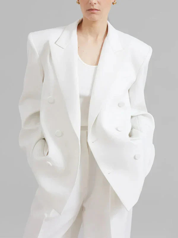 Ivano Milano™ | Blazer Bianco Oversize Doppiopetto