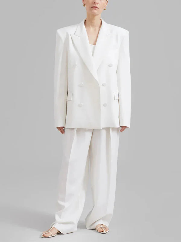 Ivano Milano™ | Blazer Bianco Oversize Doppiopetto