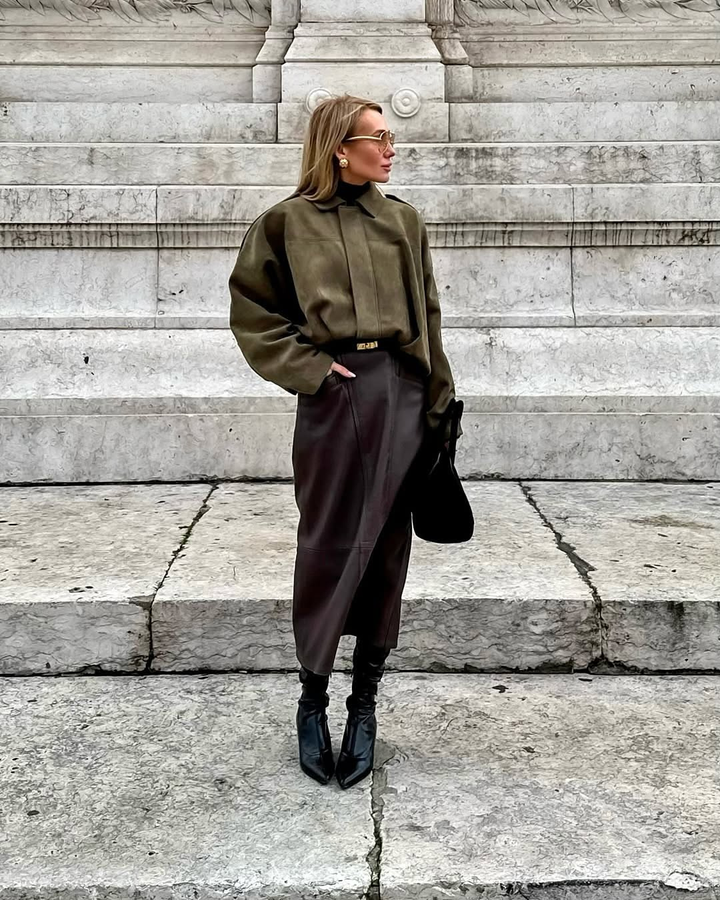 Lyse Paris – Veste Oversize en Suède pour Femmes – Chaude et Élégante