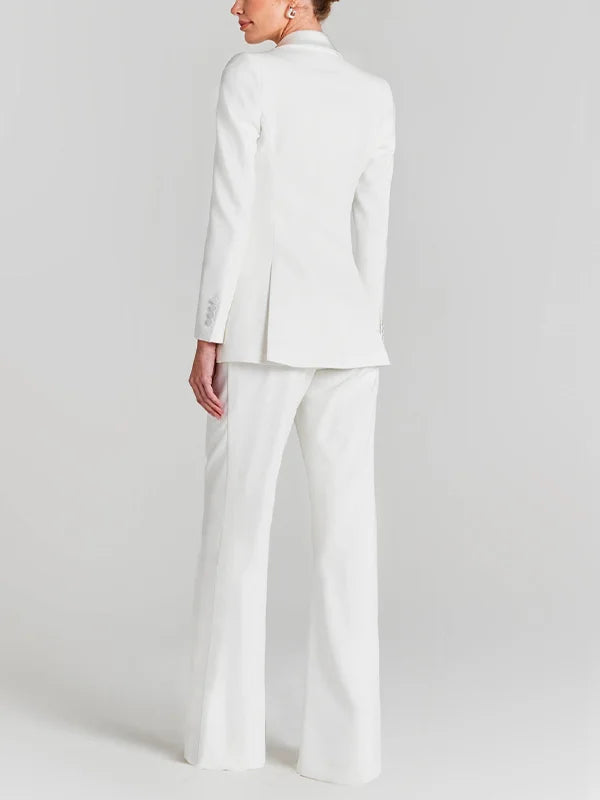 Lyse Paris - Blazer Bianco a Un Bottone con Collo Pieghettato