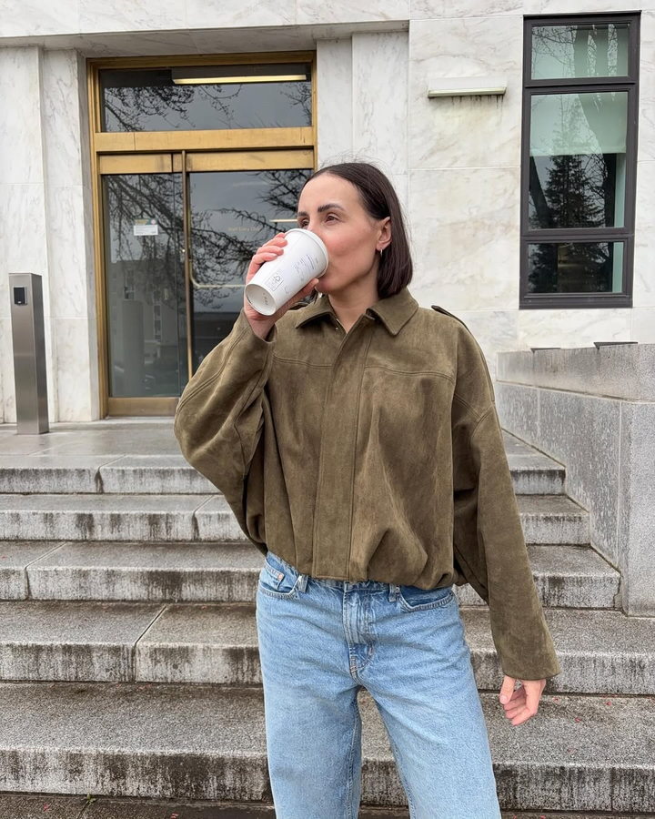 Lyse Paris – Veste Oversize en Suède pour Femmes – Chaude et Élégante