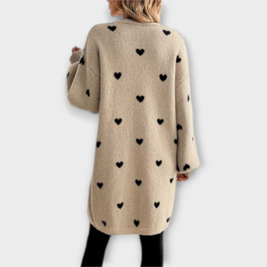 Ivano Milano™ | Cardigan con Motivo a Cuori