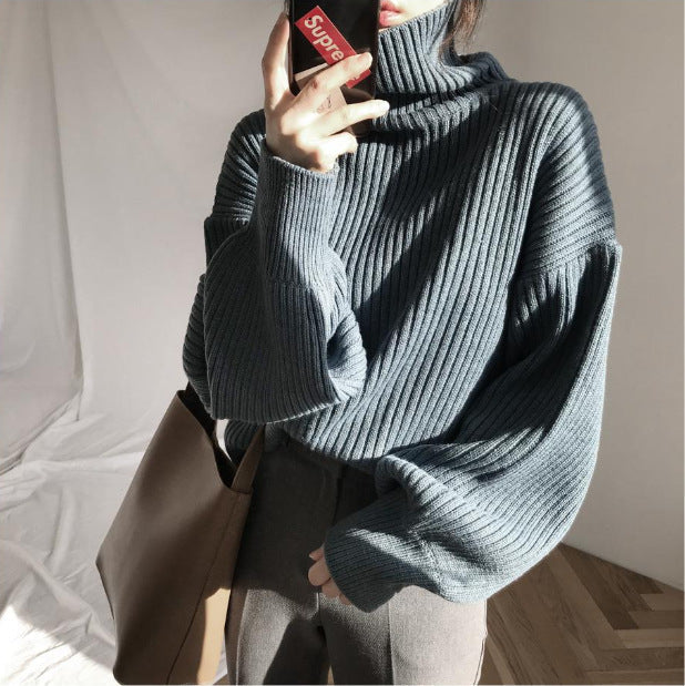 Lyse Paris – Pull Luxe à Col Roulé et Manches Ballon