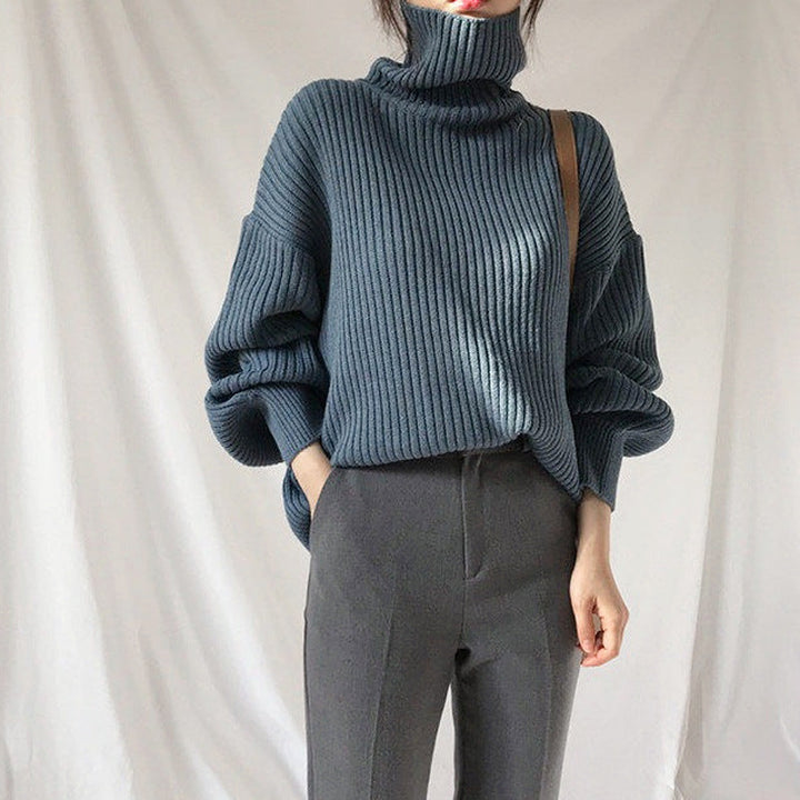Ivano Milano™ | Pullover di lusso con colletto alto e maniche a palloncino