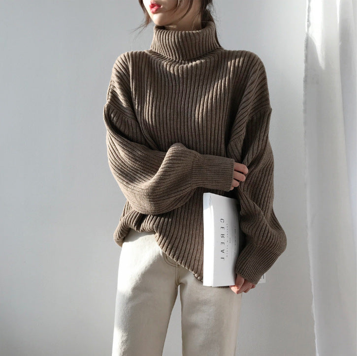 Lyse Paris – Pull Luxe à Col Roulé et Manches Ballon