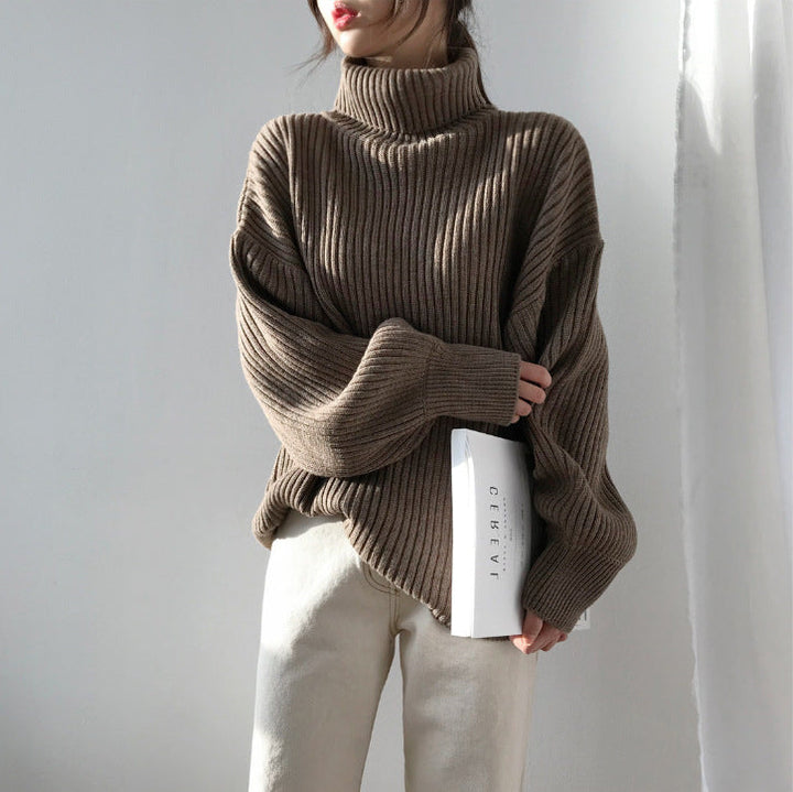 Ivano Milano™ | Pullover di lusso con colletto alto e maniche a palloncino