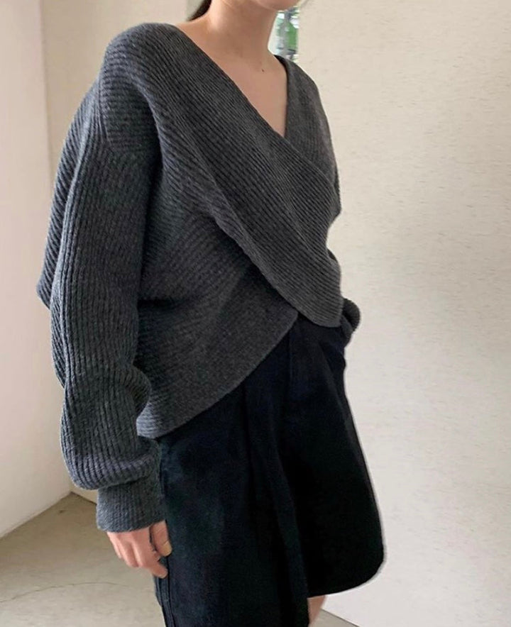 Lyse Paris - Pull en tricot croisé chic