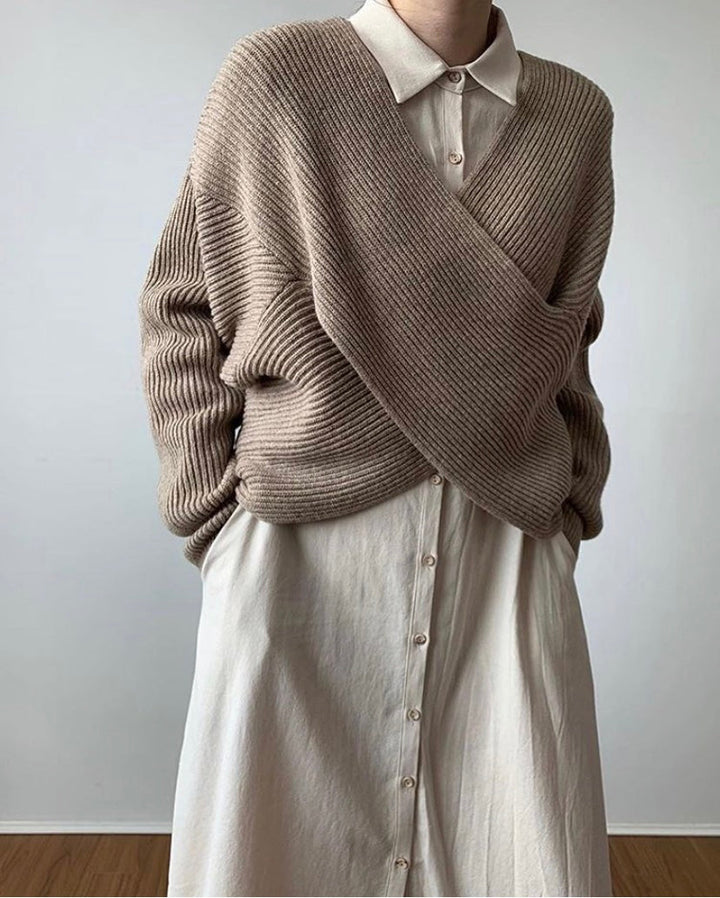 Lyse Paris - Pull en tricot croisé chic