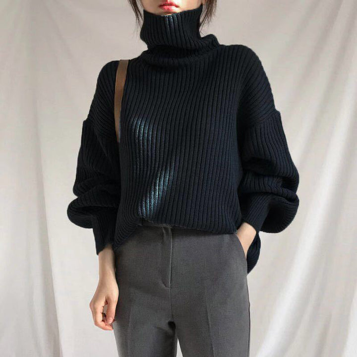 Lyse Paris – Pull Luxe à Col Roulé et Manches Ballon