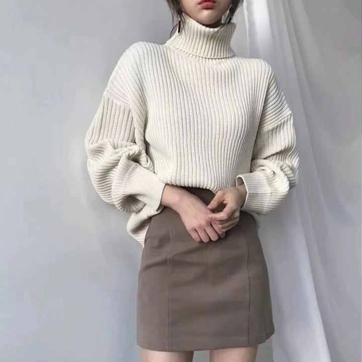 Lyse Paris – Pull Luxe à Col Roulé et Manches Ballon