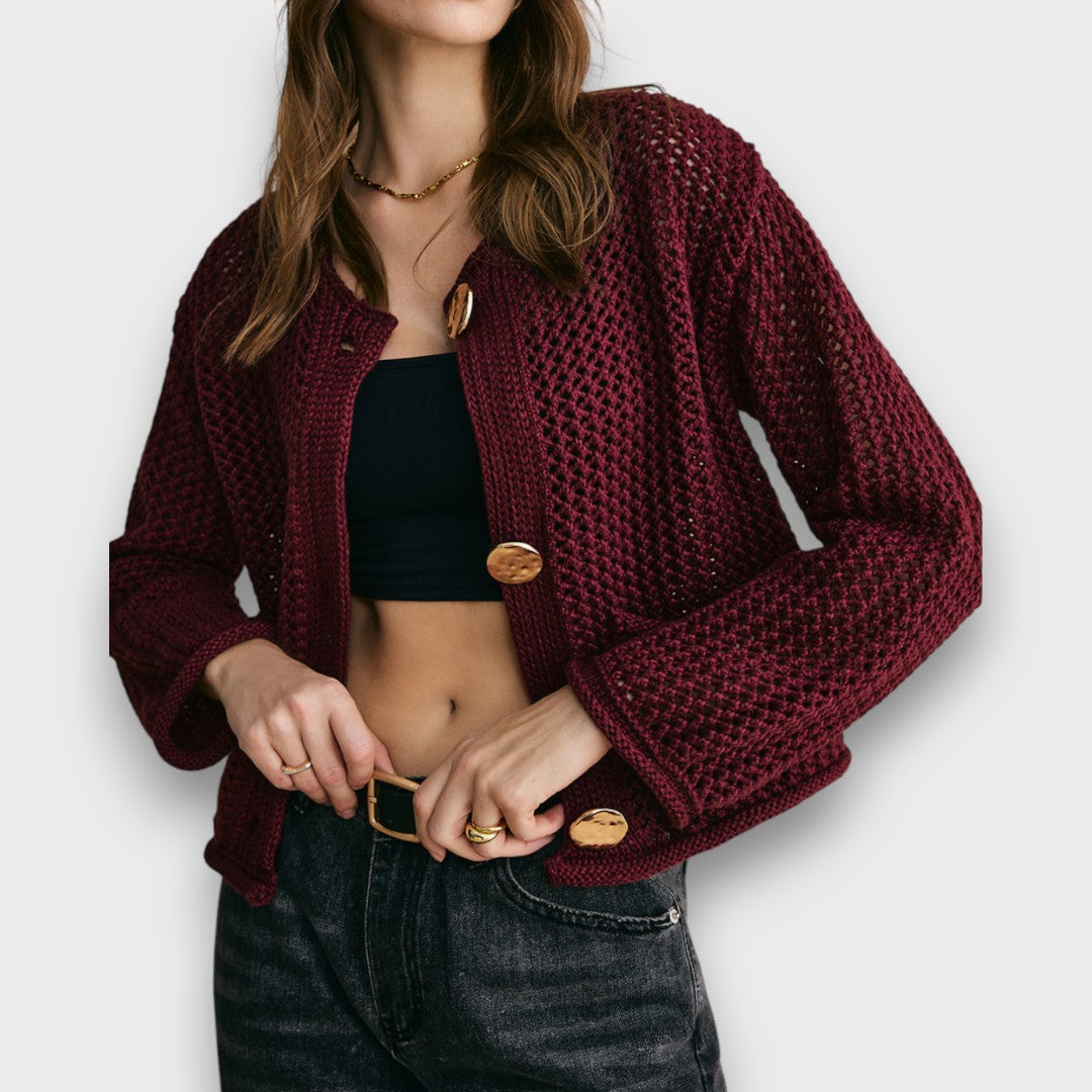 Ivano Milano™ | Cardigan in Rosso Borgogna