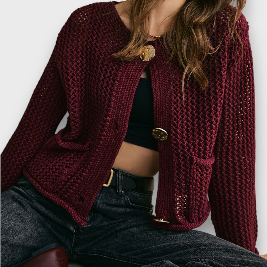 Ivano Milano™ | Cardigan in Rosso Borgogna
