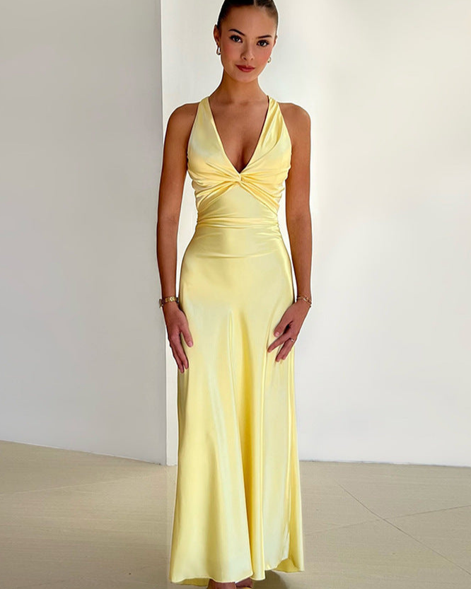 Lyse Paris - Robe Halter en Satin Ruth