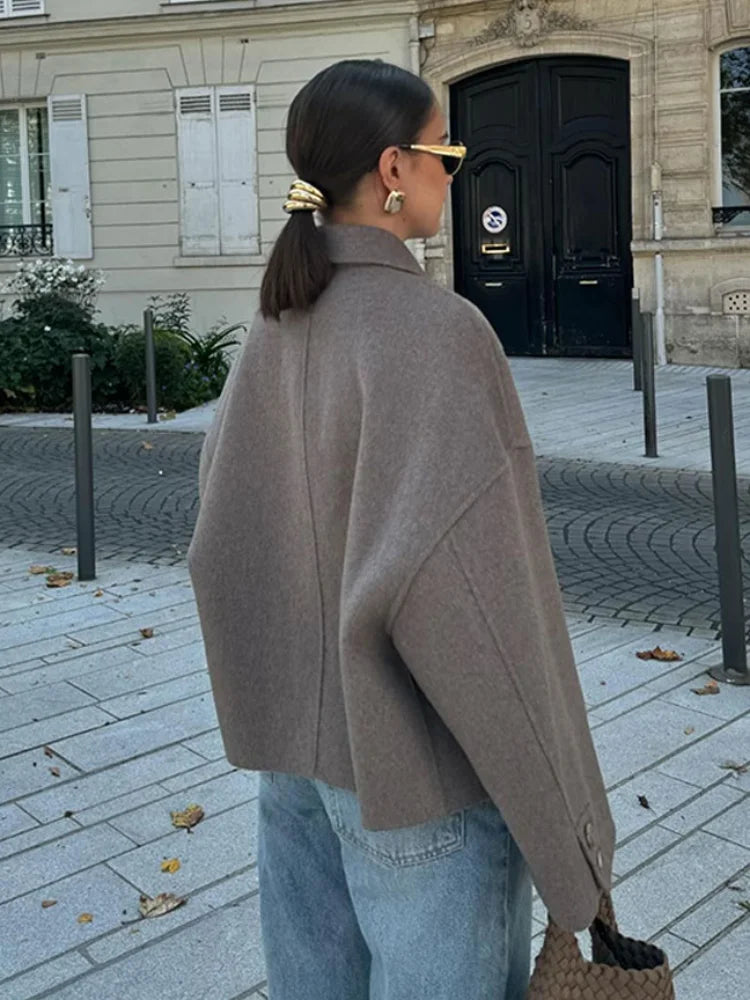 Lyse Paris – Veste Oversized Femme en Mélange de Laine Classique et Chaude