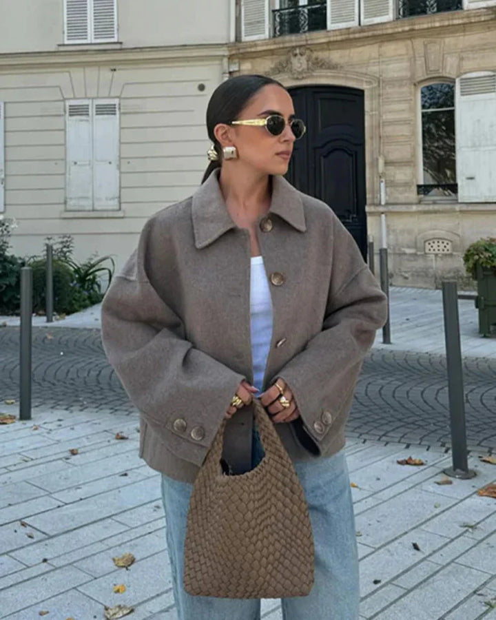Lyse Paris – Veste Oversized Femme en Mélange de Laine Classique et Chaude