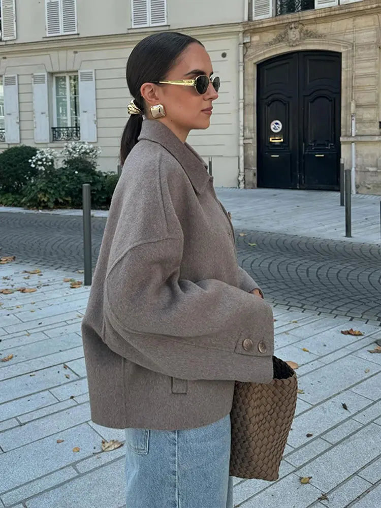 Lyse Paris – Veste Oversized Femme en Mélange de Laine Classique et Chaude