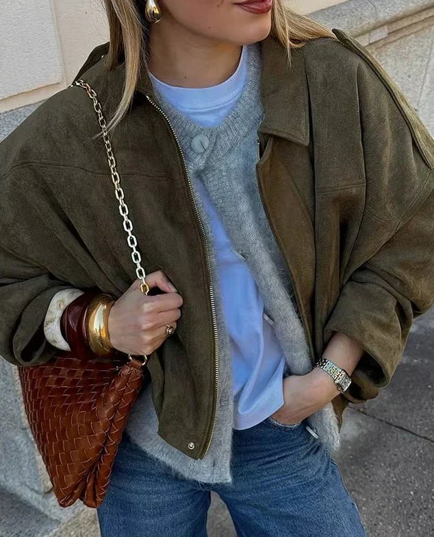 Lyse Paris – Veste Oversize en Suède pour Femmes – Chaude et Élégante