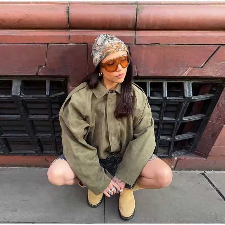Lyse Paris – Veste Oversize en Suède pour Femmes – Chaude et Élégante