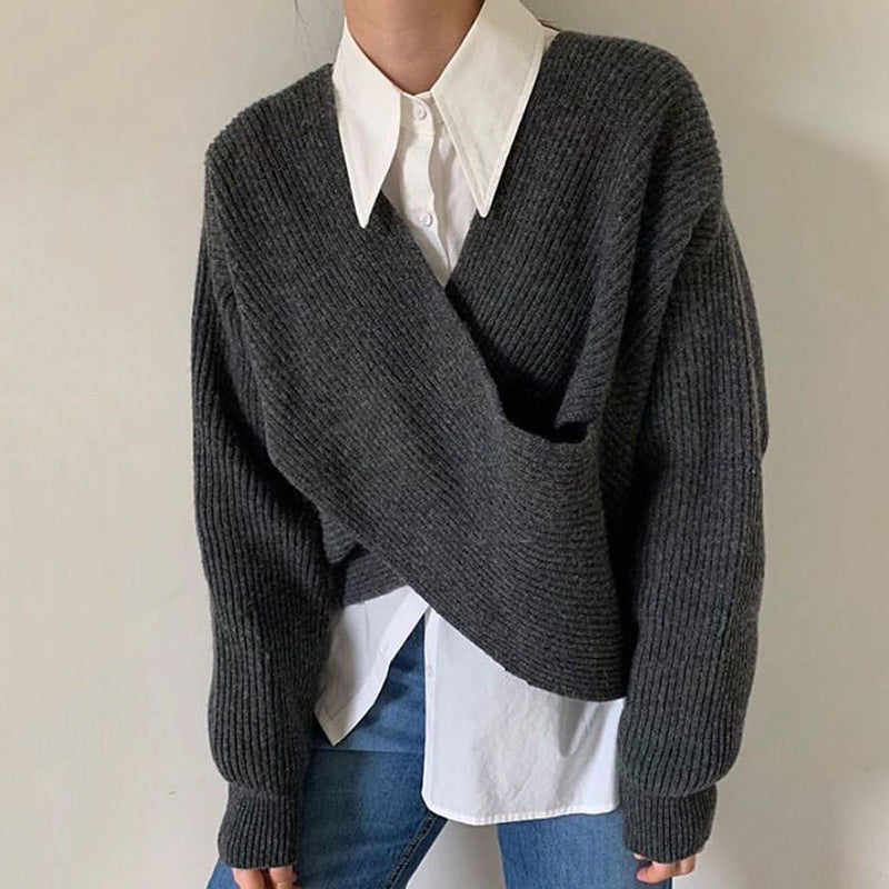 Lyse Paris - Pull en tricot croisé chic