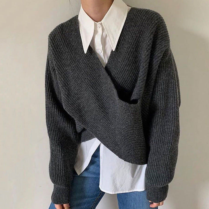 Lyse Paris - Pull en tricot croisé chic