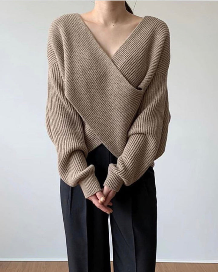 Lyse Paris - Pull en tricot croisé chic
