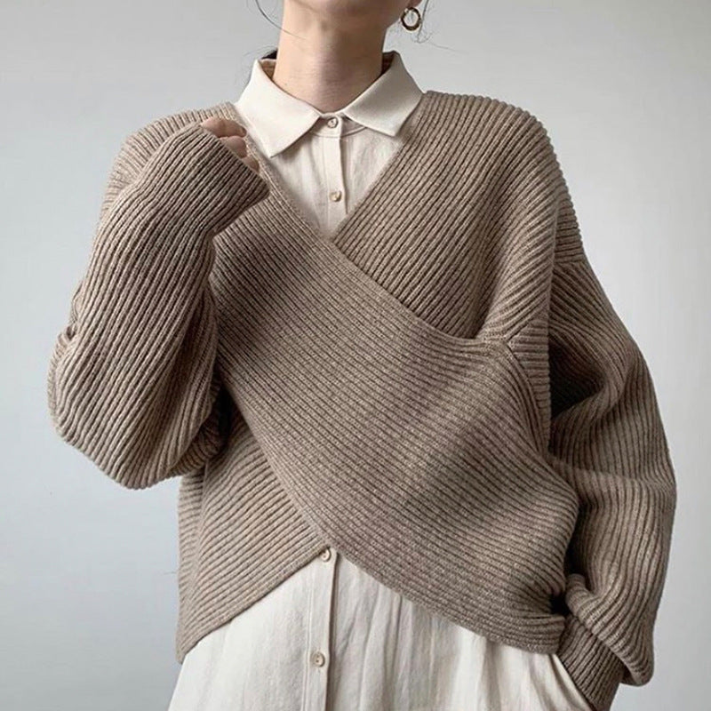 Lyse Paris - Pull en tricot croisé chic