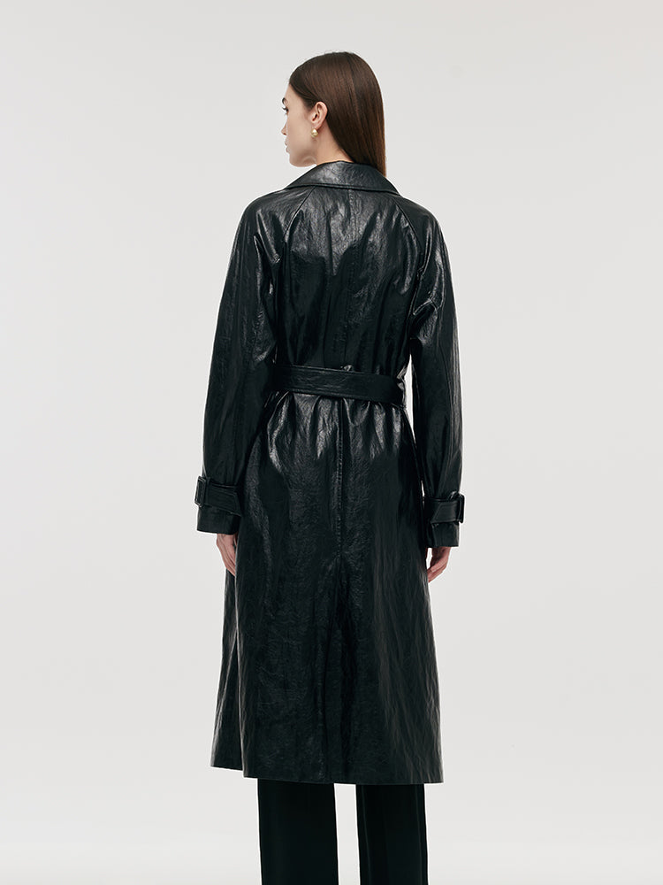 Lyse Paris – Trench Long en Cuir Synthétique