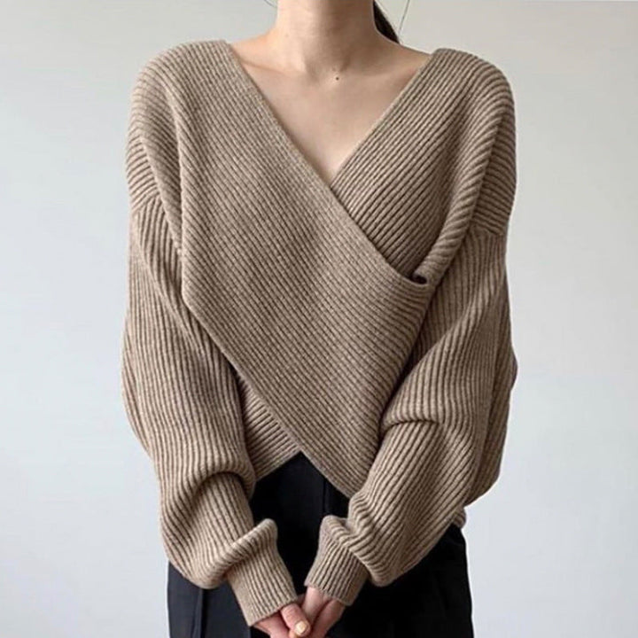 Lyse Paris - Pull en tricot croisé chic