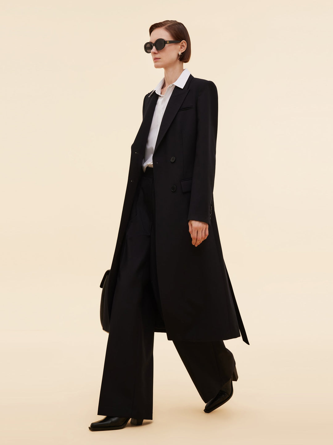 Lyse Paris – Trench à Col Tailleur en Laine Mélangée