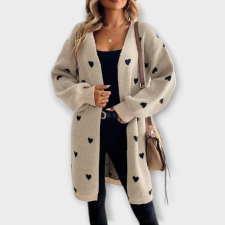 Ivano Milano™ | Cardigan con Motivo a Cuori
