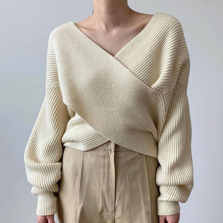 Lyse Paris - Pull en tricot croisé chic