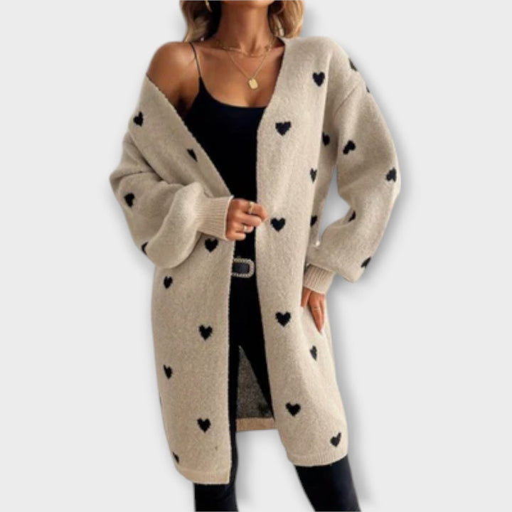 Ivano Milano™ | Cardigan con Motivo a Cuori