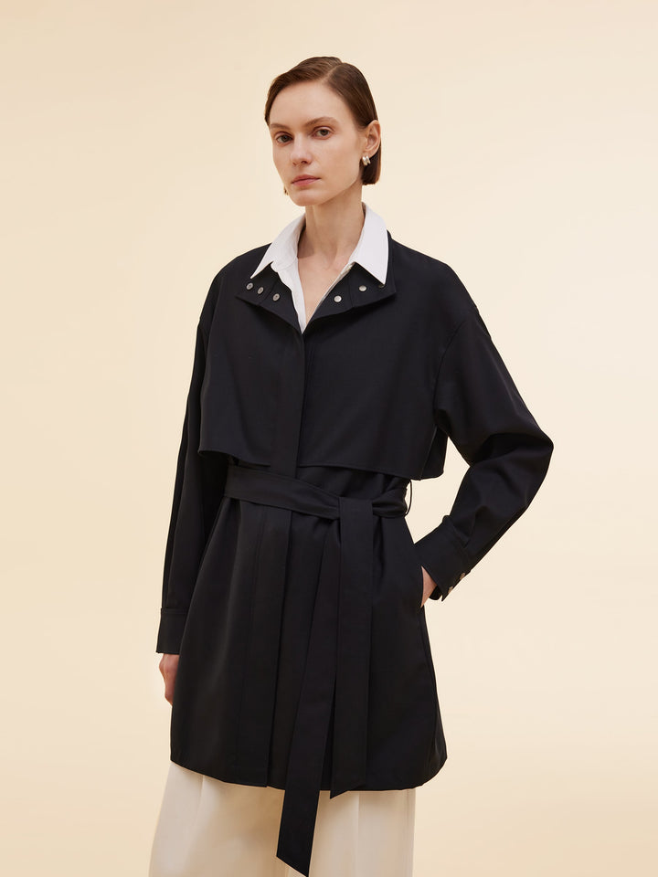 Lyse Paris – Trench en Laine Mélangée