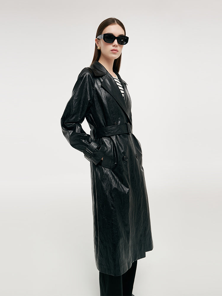 Lyse Paris – Trench Long en Cuir Synthétique