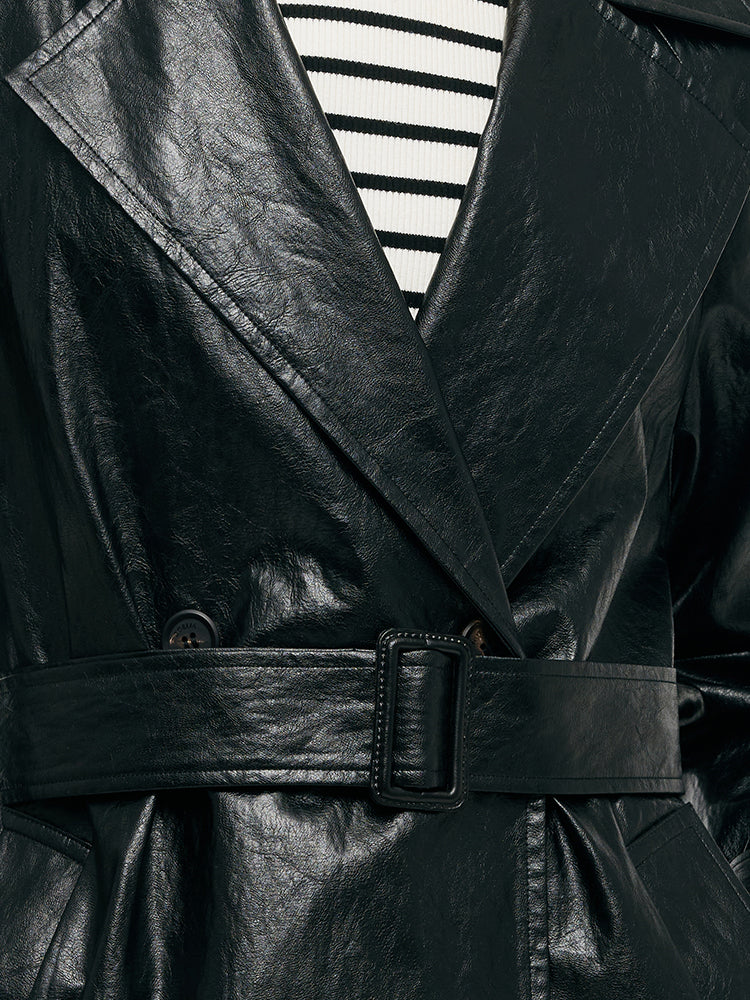 Lyse Paris – Trench Long en Cuir Synthétique