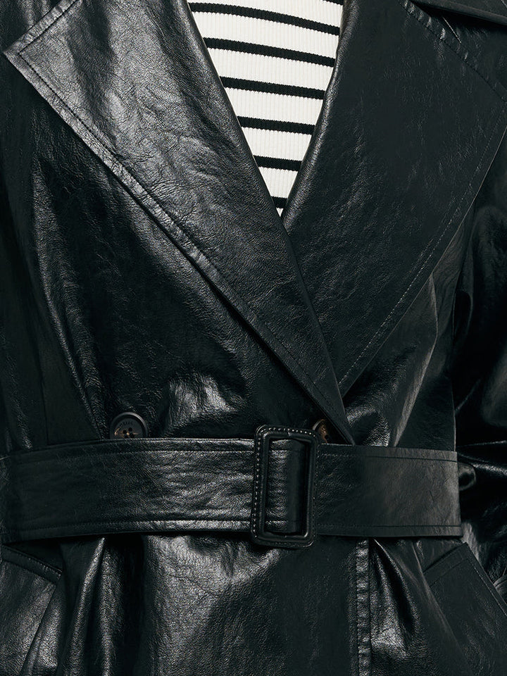 Lyse Paris – Trench Long en Cuir Synthétique