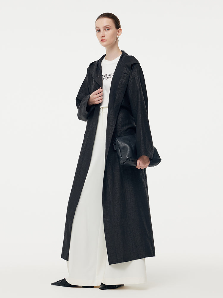 Lyse Paris – Trench à Capuche en Soie Xiang Yun