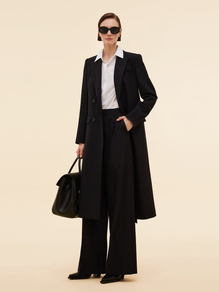 Lyse Paris – Trench à Col Tailleur en Laine Mélangée