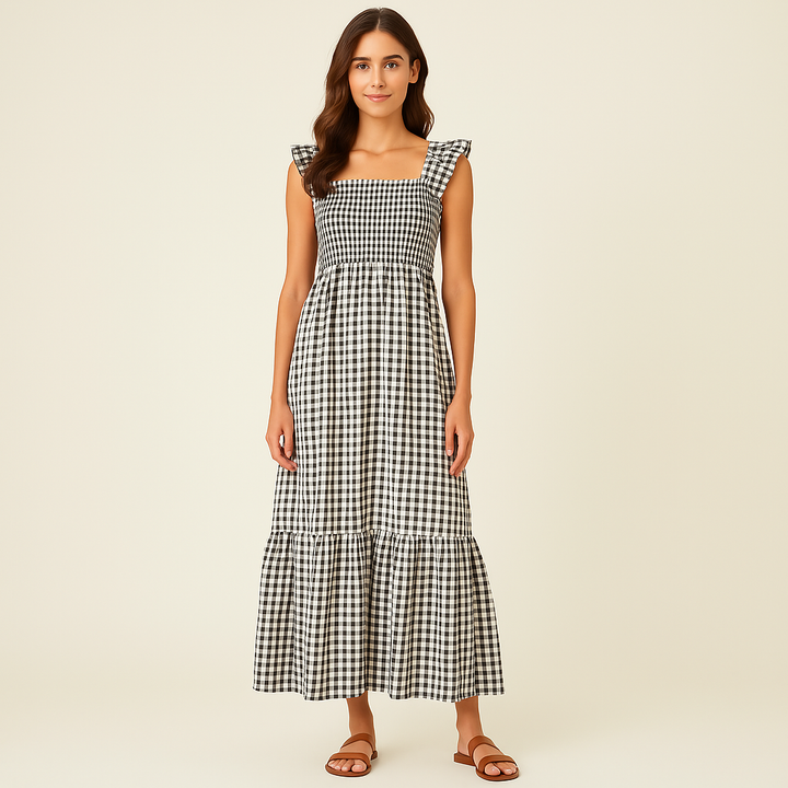 Lyse Paris  – Robe Maxi Vichy Élégante