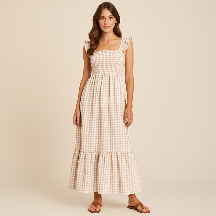 Lyse Paris  – Robe Maxi Vichy Élégante