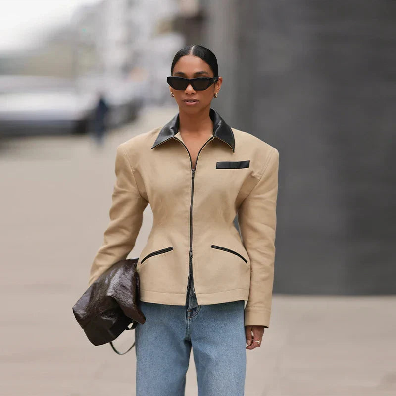 Lyse Paris | Veste Chic à Col en Cuir