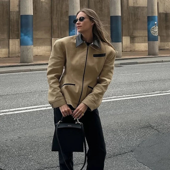 Lyse Paris | Veste Chic à Col en Cuir