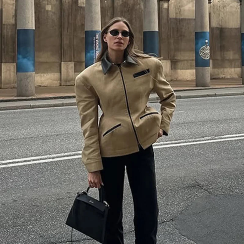 Lyse Paris | Veste Chic à Col en Cuir