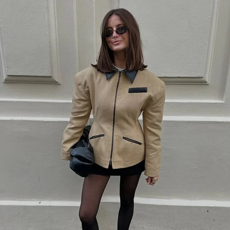 Lyse Paris | Veste Chic à Col en Cuir