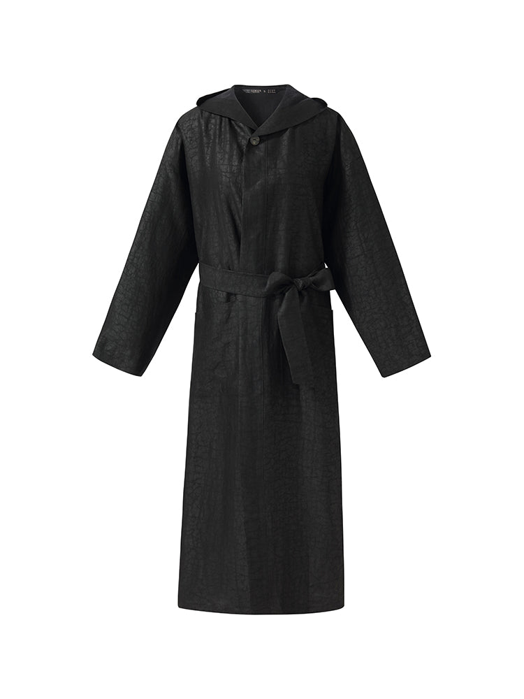 Lyse Paris – Trench à Capuche en Soie Xiang Yun