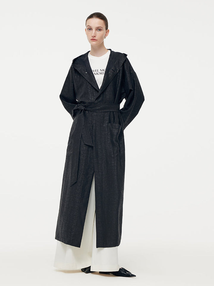 Lyse Paris – Trench à Capuche en Soie Xiang Yun
