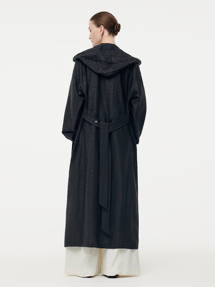 Lyse Paris – Trench à Capuche en Soie Xiang Yun