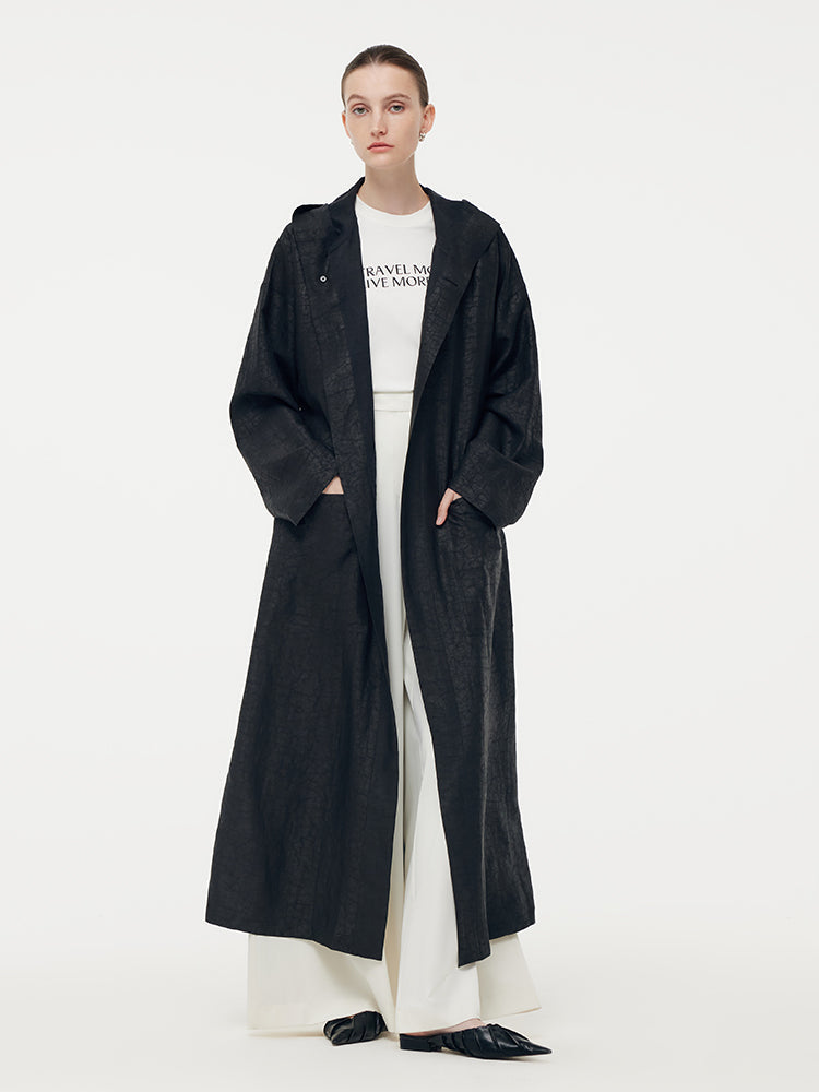 Lyse Paris – Trench à Capuche en Soie Xiang Yun