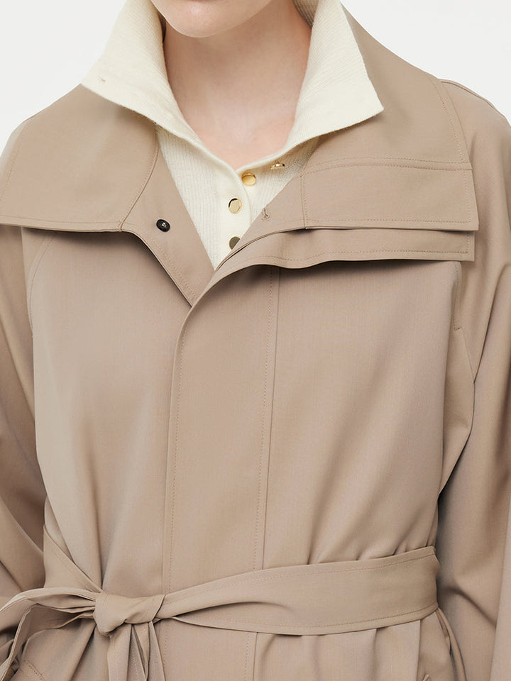 Lyse Paris – Trench Imperméable en Laine Mélangée